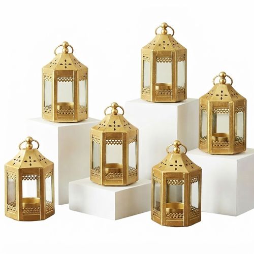 Vela Lanterns Tea Light Candle Holders, Mini Wedding, Gold