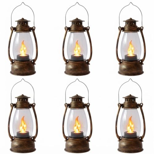 Vela Lanterns Mini LED Hanging Lanterns, 5.1 in, 6-Pack